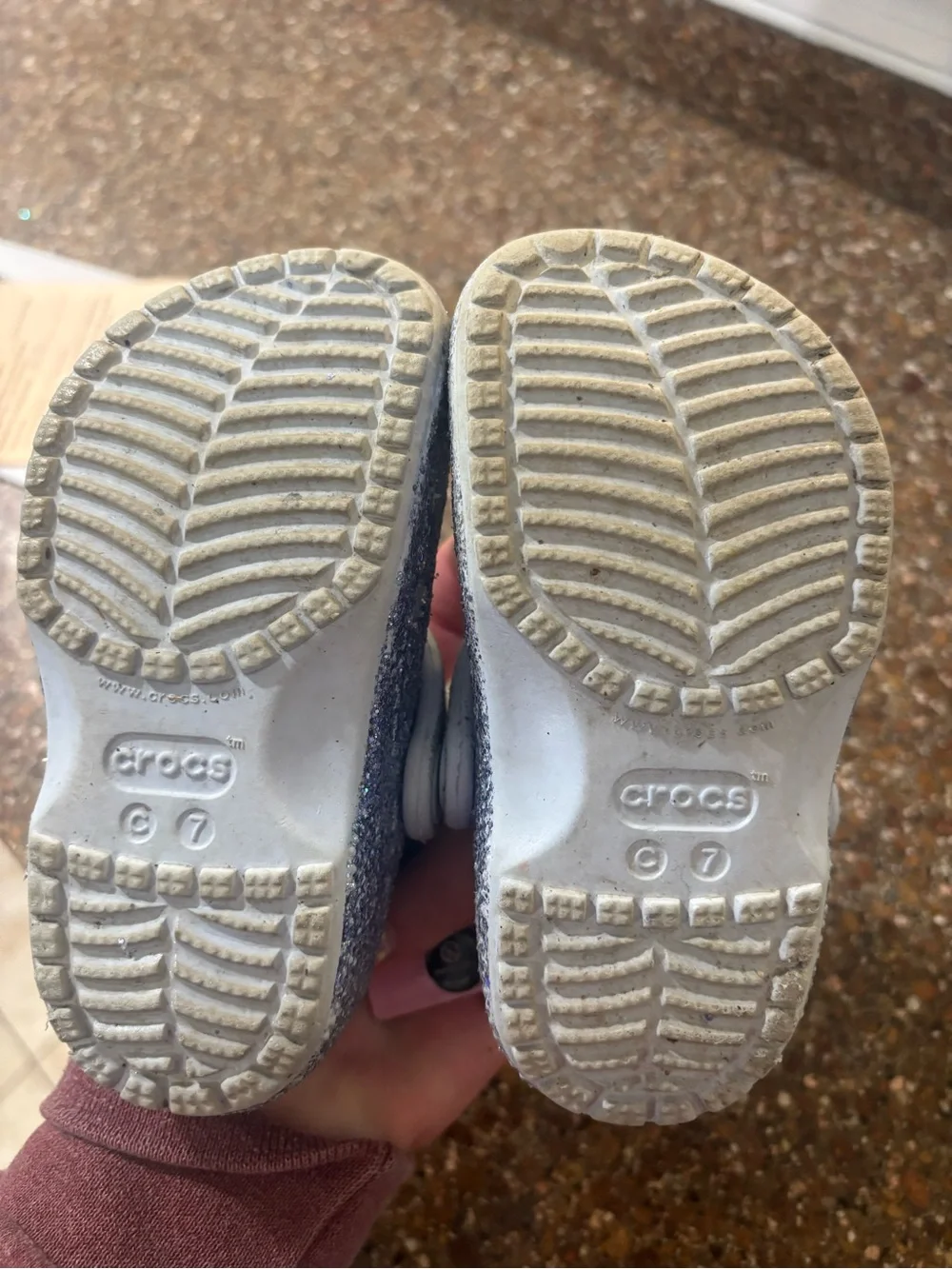 CROCS Kids' Glitter Clog in Sparkling Lavender